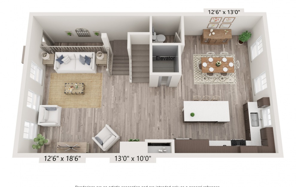 Oakbrook - 3 bedroom floorplan layout with 3.5 baths and 2926 square feet. (1st Floor)