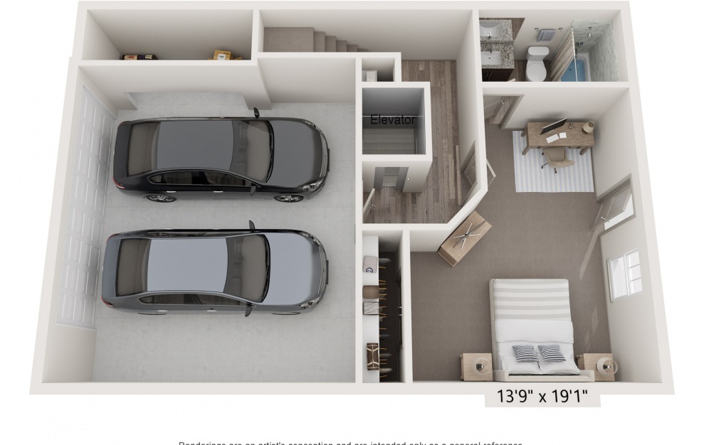 Kenwood - 3 bedroom floorplan layout with 3.5 baths and 2343 square feet. (Ground Floor)
