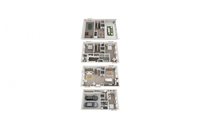 Oakbrook - 3 bedroom floorplan layout with 3.5 bathrooms and 2926 square feet